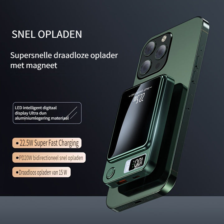 Sleek magnetic power bank designed for modern smartphones