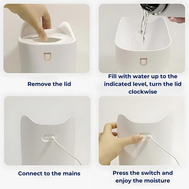 Quiet 101 fl oz ultrasonic humidifier, essential for home comfort, air quality, and dry skin relief.