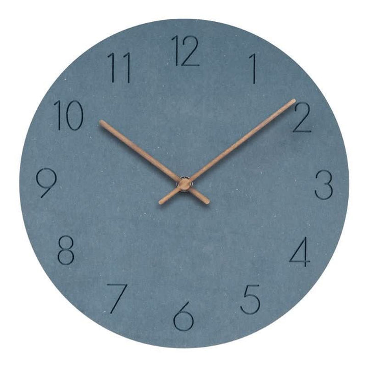 Silent 11-inch wooden wall clock. Nordic minimalist design, perfect for modern kitchen or office wall decor.