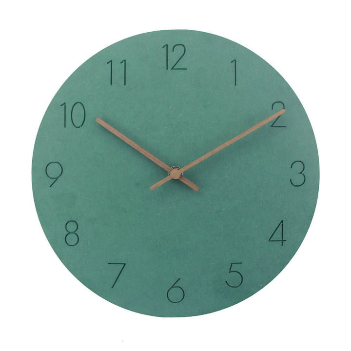 Modern 11-inch Nordic wooden wall clock. Silent movement enhances minimalist home, office, or kitchen decor.