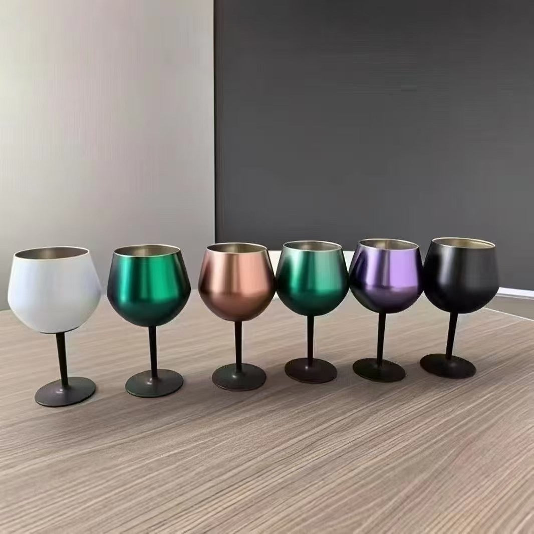 14oz insulated stainless steel stemless wine glass for women. Keeps drinks cold. Reusable & durable outdoor drinkware.