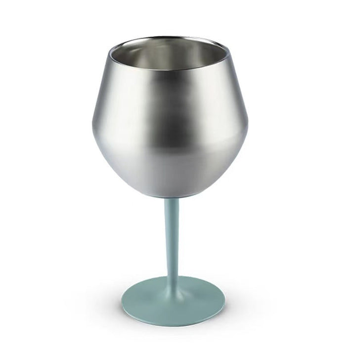 Insulated 14oz stainless steel stemless wine glass. Great for women's outdoor parties & durable reusable drinkware.