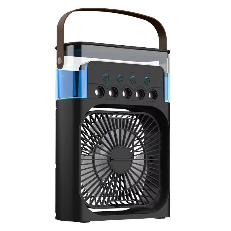 Compact personal cooling fan and humidifier, ideal as a USB desk fan or travel fan