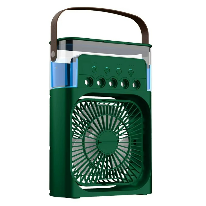 Stay cool with this portable mist fan, featuring USB power and humidifier function