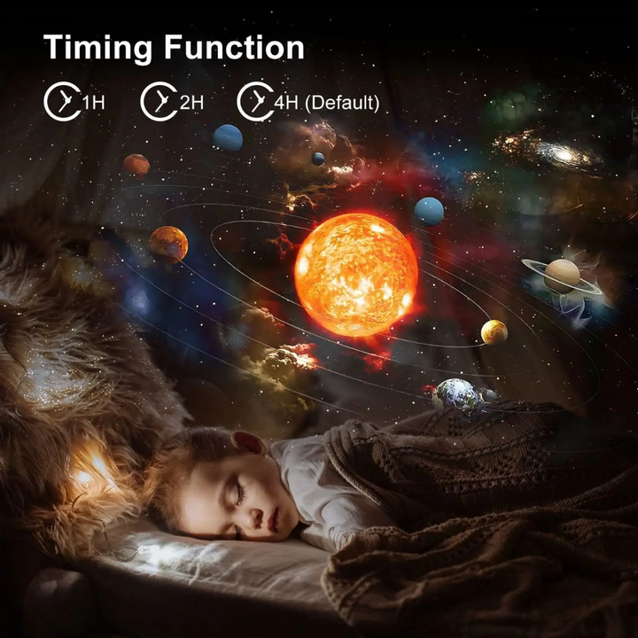 Rotating Galaxy Star Projector, a magical night light for kids & adults. Great gift idea for stunning bedroom ambiance.