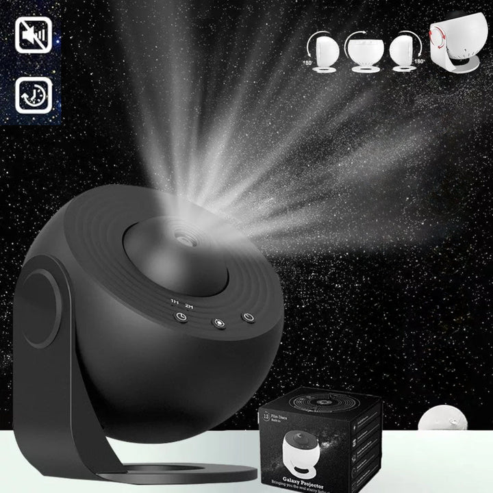 Compact Galaxy Projector, 360° rotating to cast mesmerizing night skies. Ideal night light for room decor & ambiance.