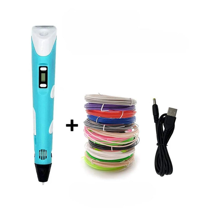 3D drawing printing pen for kids with LCD screen, perfect for creative fun and STEM learning.