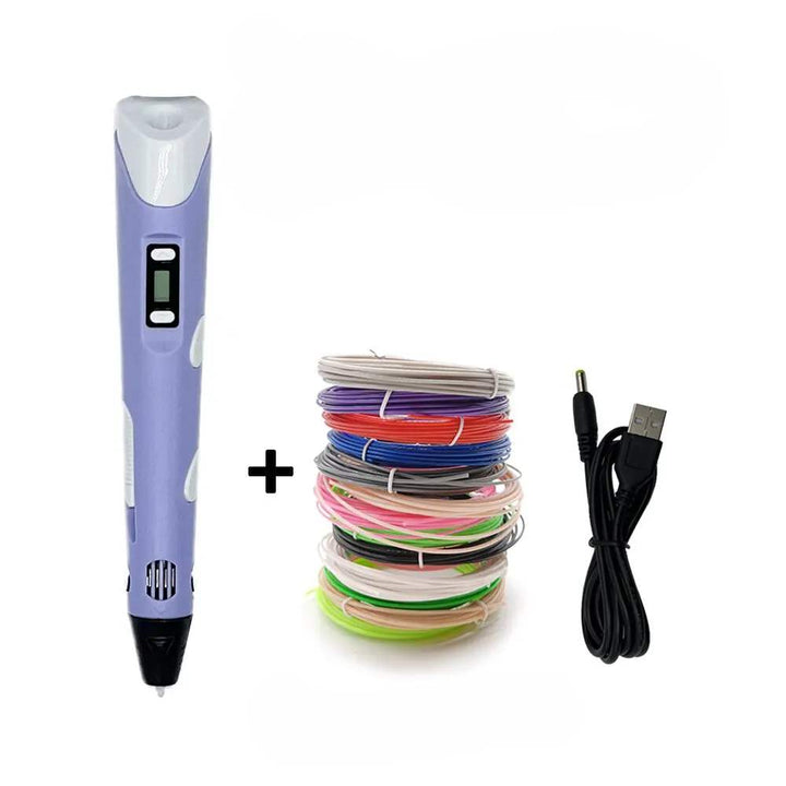 Educational 3D drawing pen with LCD display, ideal for inspiring young artists and future innovators.