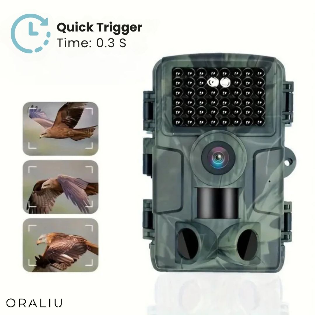 User installing the 4K Ultra HD wildlife camera, demonstrating its easy setup for outdoor nature enthusiasts.