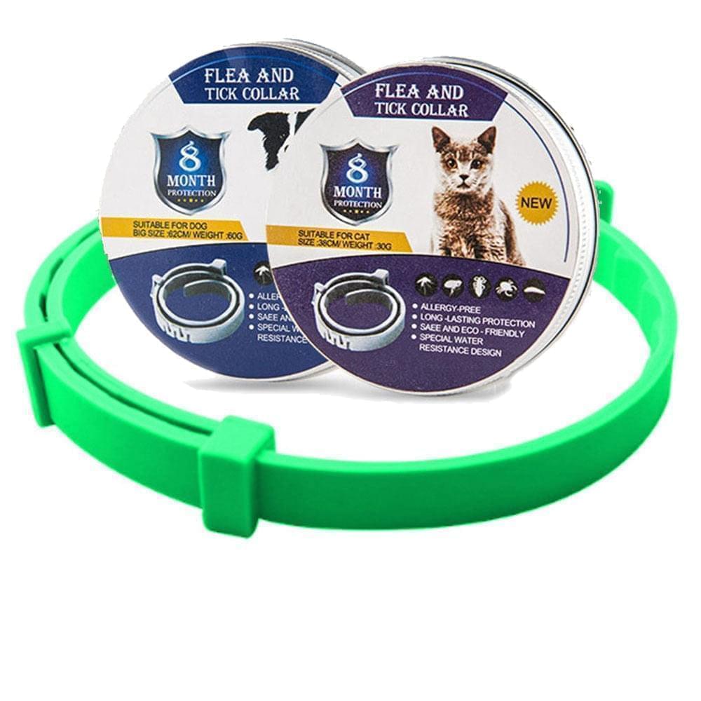 Durable 8-month anti-flea & anti-tick collar for dogs & cats. Continuous pet pest protection.