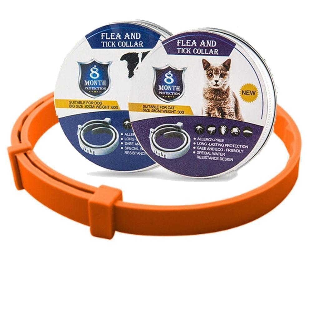 Keep pets safe with this 8-month flea & tick protection collar for dogs & cats. Long-lasting peace of mind.