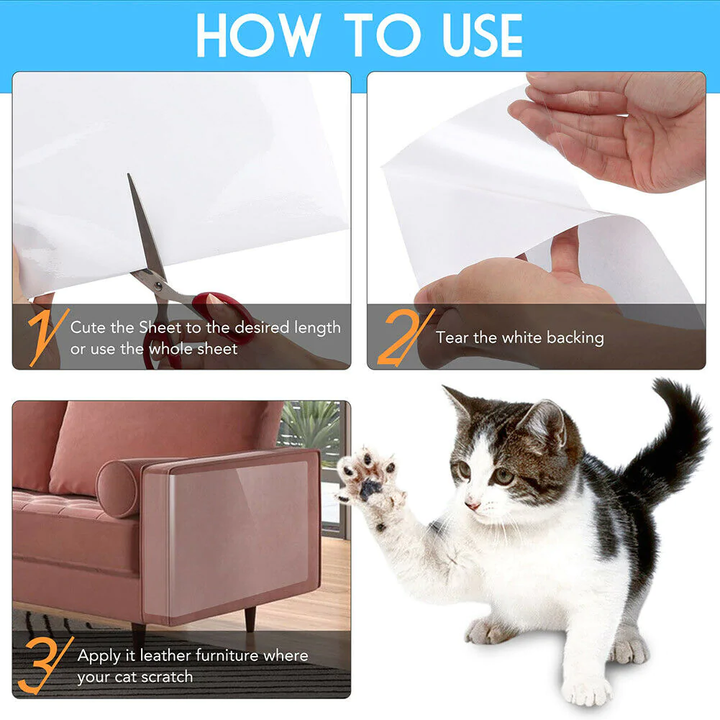 Heavy-duty cat training tape for furniture scratch protection, 8 pieces.