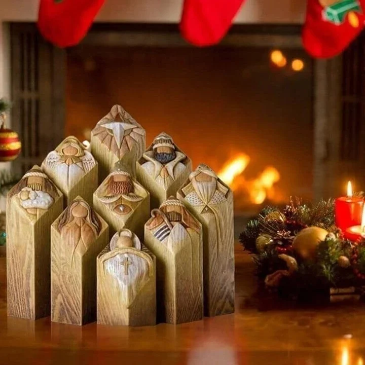 Resin holiday figurines showcasing the Nativity, a thoughtful Christian gift.
