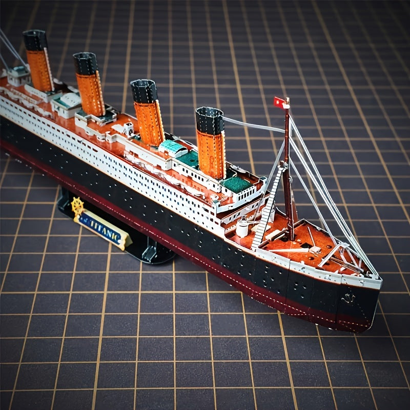Precision historical Titanic ship replica, a challenging 3D metal model kit for enthusiasts.