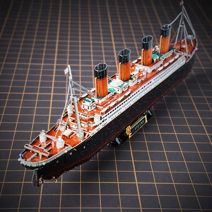 Intricate 3D metal Titanic model kit, an engaging building craft for adult hobbyists and collectors.