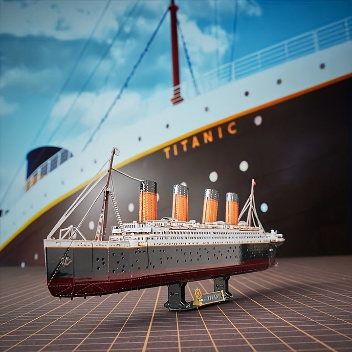 Unique Titanic 3D metal ship model kit, an ideal DIY hobby craft gift for adults.