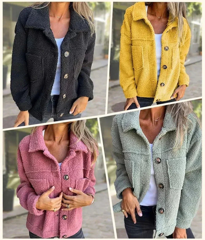 Comfortable & stylish women's cozy jacket, hip-length, relaxed fit. Perfect everyday outerwear for spring & fall.