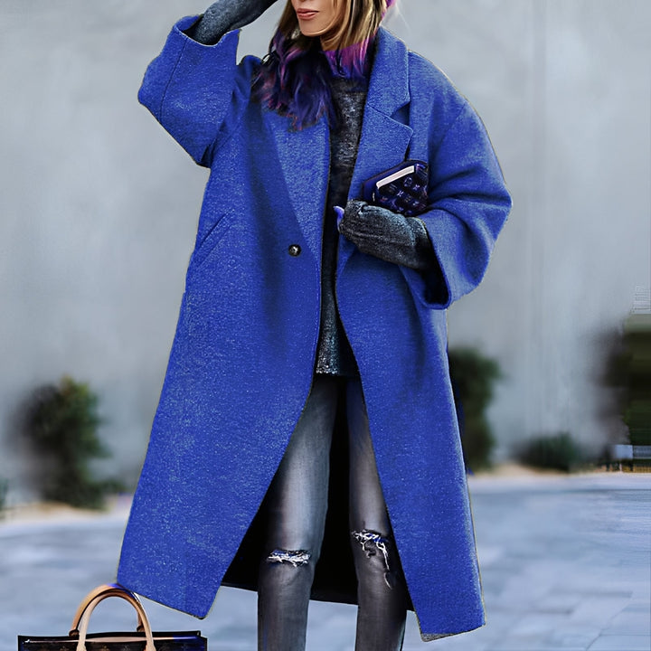 Sophisticated women's loose-fit trench coat, a timeless classic outerwear piece for elegance.