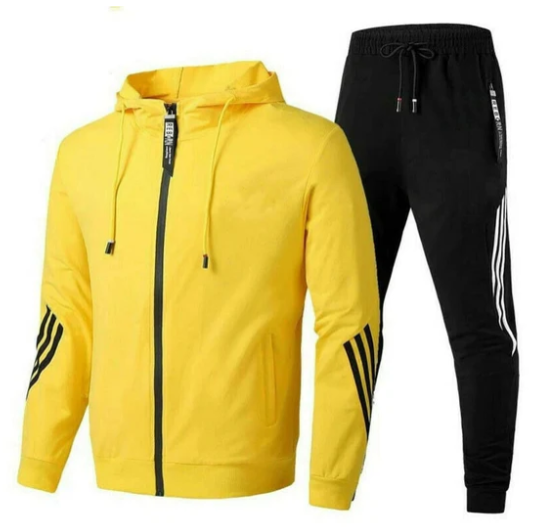 Two-piece men's tracksuit set with a modern zip-up design by Adam.
