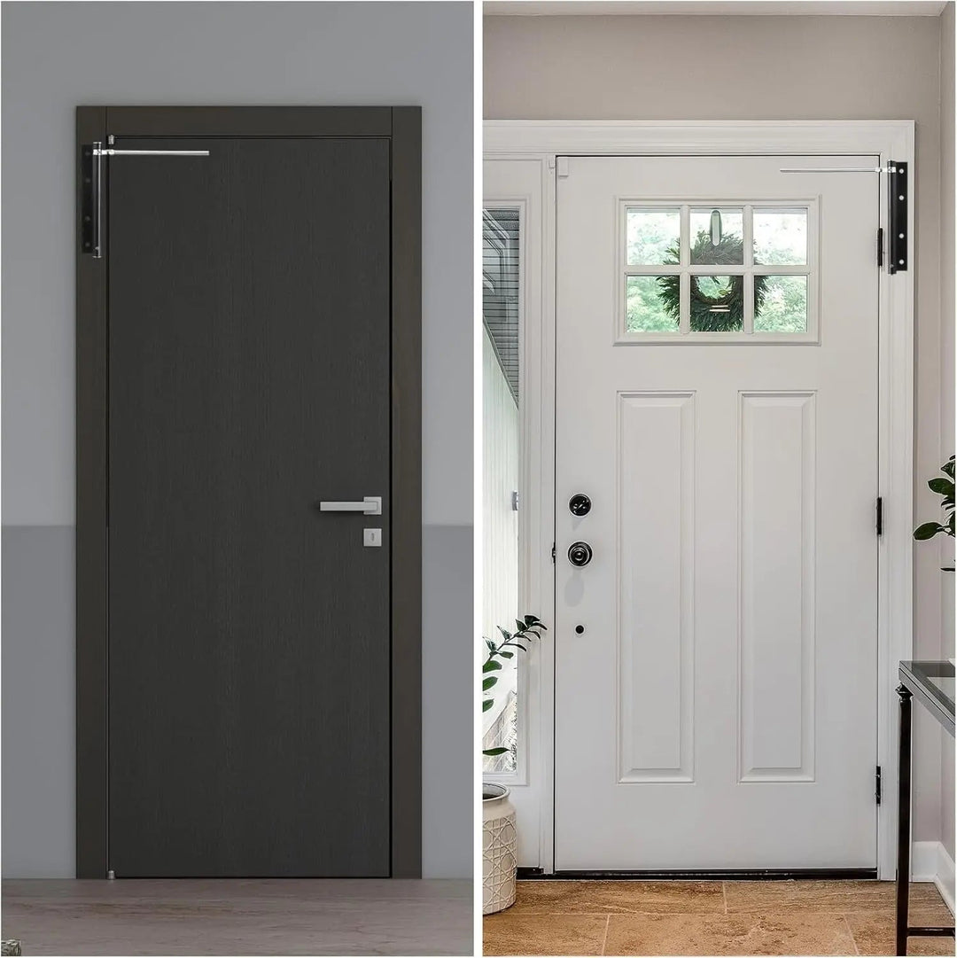 Quiet door closer with automatic soft close function. Adjustable speed for secure & smooth door control.