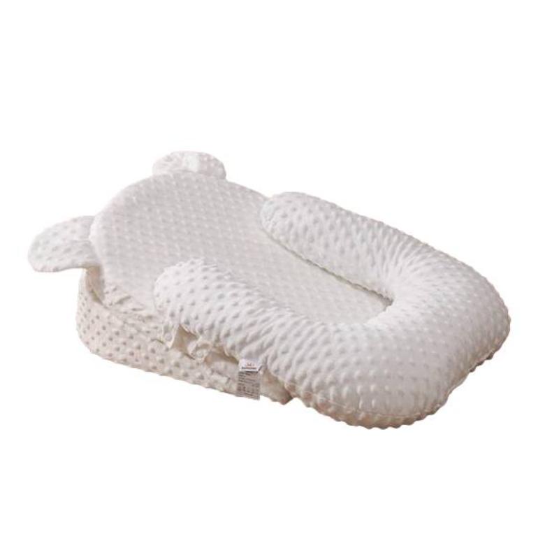 Washable baby feeding pillow designed as an anti-spit up aid for reflux.