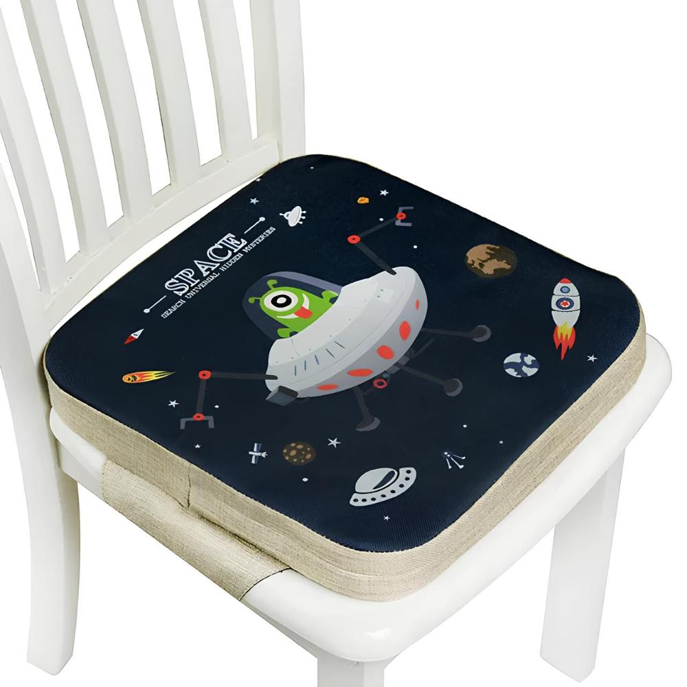 Toddler booster seat, safe and adjustable for comfortable mealtimes.