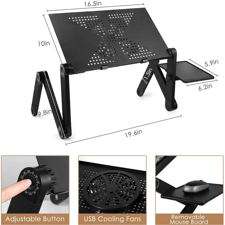 Improve comfort & reduce strain with this adjustable ergonomic laptop stand for all your work areas.