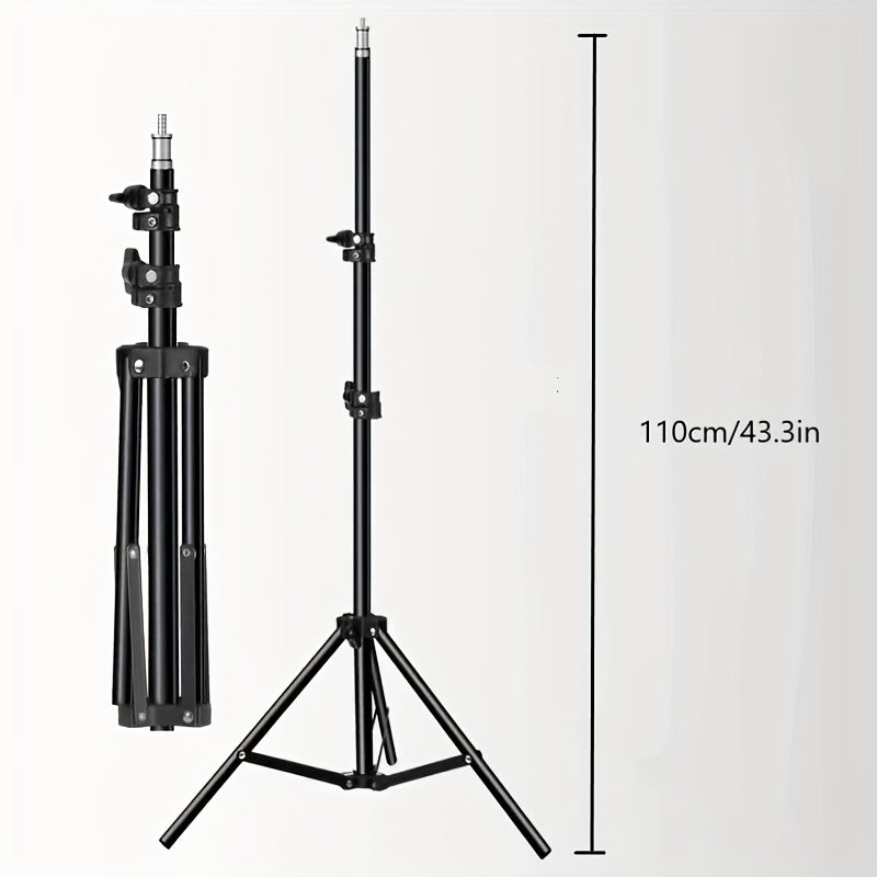 Professional studio lighting stand with lamp; adjustable for photography & video recording.