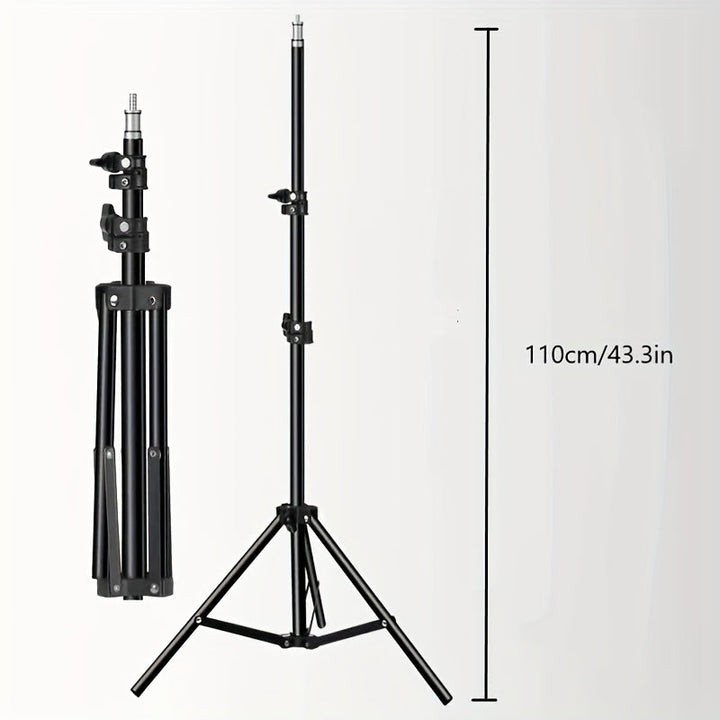 Professional studio lighting stand with lamp; adjustable for photography & video recording.