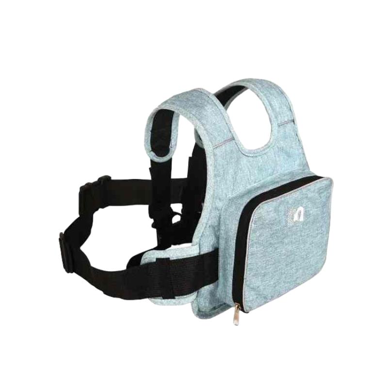 Blue adjustable child motorcycle harness, offering a secure fit and peace of mind for parents during rides.