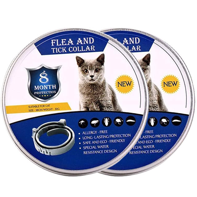 Prevent fleas & ticks with this waterproof adjustable collar for cats & dogs. Long-lasting.
