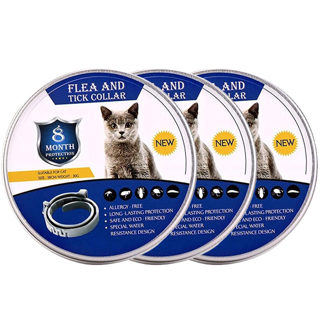 Comfortable adjustable waterproof flea & tick collar for dogs & cats. Natural pest control.