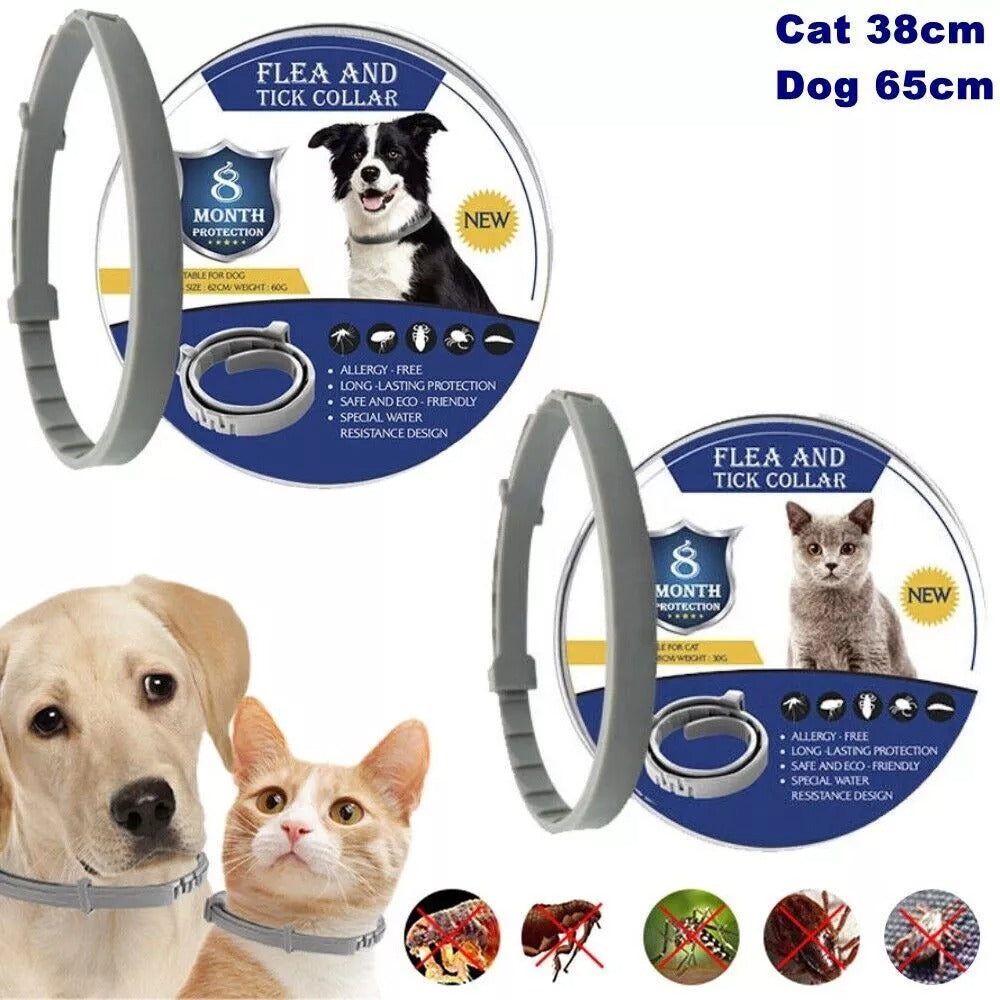 Waterproof flea & tick cat collar, adjustable for effective flea & tick control. Natural pest repellent.