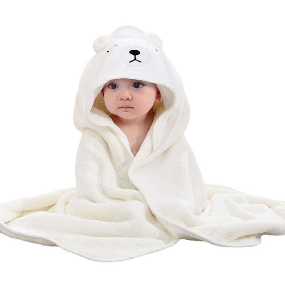Adorable hooded baby bath towel featuring cute animal ears for toddlers and newborns.