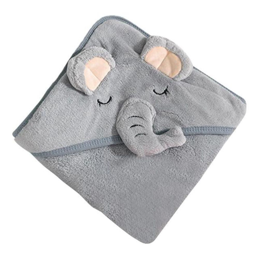 Soft coral fleece hooded baby towel, a perfect animal-themed bath essential for infants.