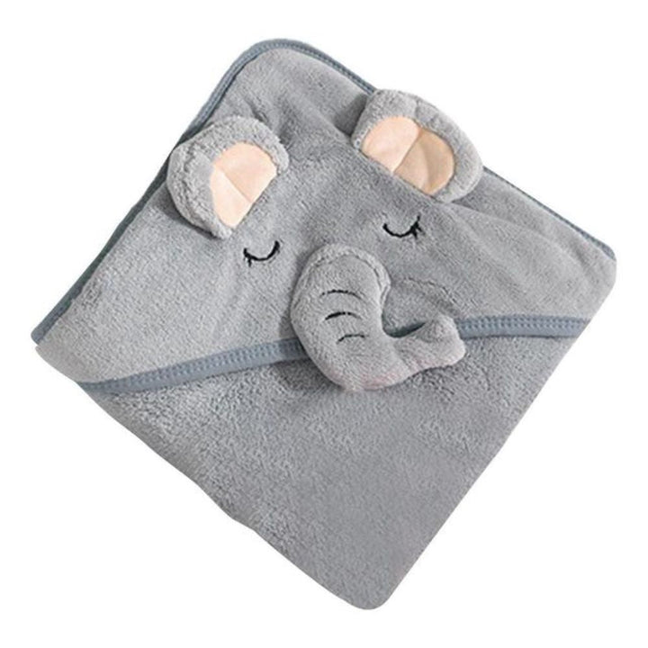 Soft coral fleece hooded baby towel, a perfect animal-themed bath essential for infants.
