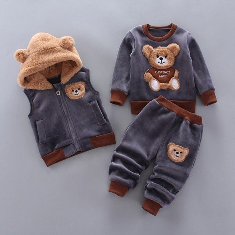 Soft, cozy bear hoodie and pants set for kids. Cute baby & toddler casual wear with an adorable bear design.