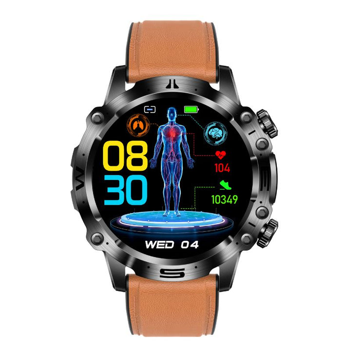 Wearable tech: Smartwatch featuring real-time heart rate and blood pressure tracking, perfect for activity.