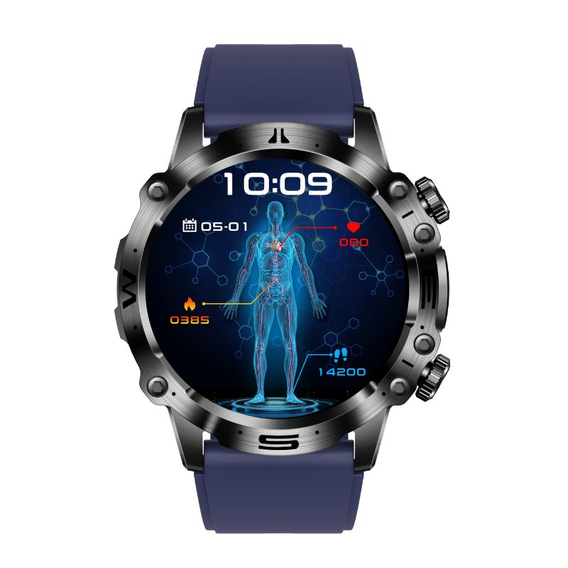 Bluetooth calling enabled fitness smartwatch with advanced health sensors and vibrant AMOLED screen.