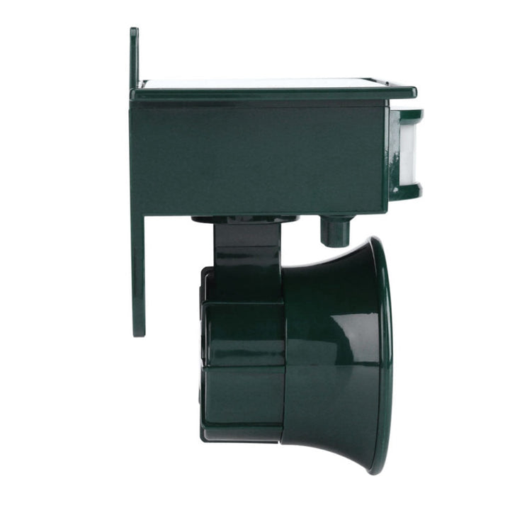 Garden bird deterrent in action, protecting plants with motion sensor technology.
