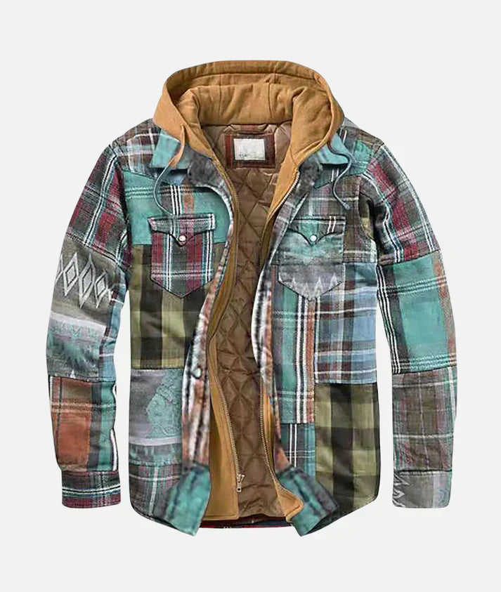 Alain Patchwork Gilet: stylish checked vest for women, perfect for autumn layering.