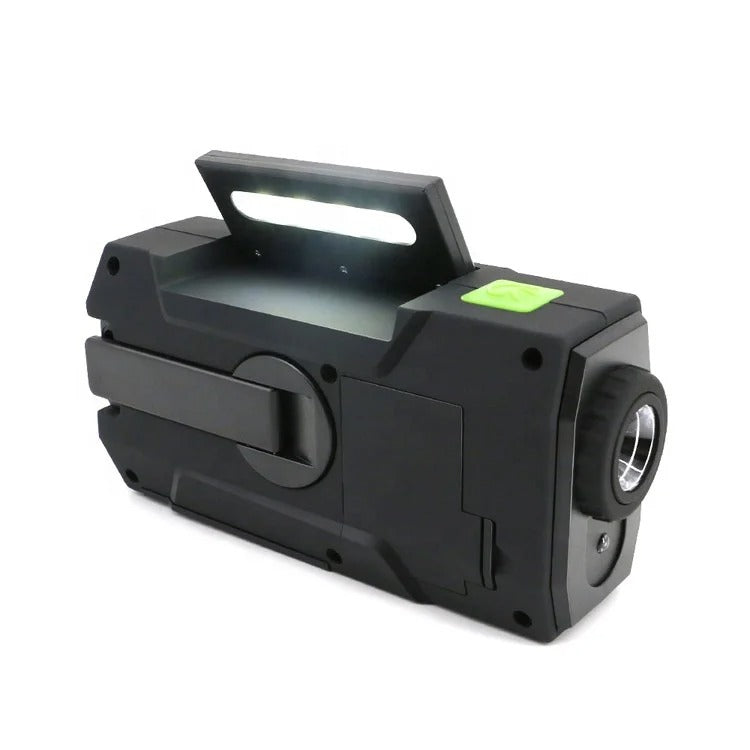 Multifunction emergency radio: solar, hand crank, weather alerts, & power bank for ultimate disaster readiness.