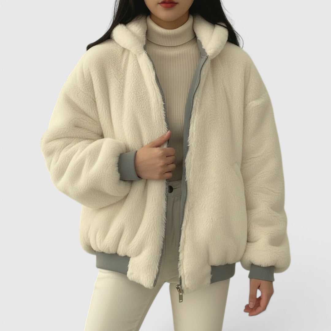 Amelia women's casual bomber jacket, lightweight & cozy, ideal everyday outerwear for transitional fashion.