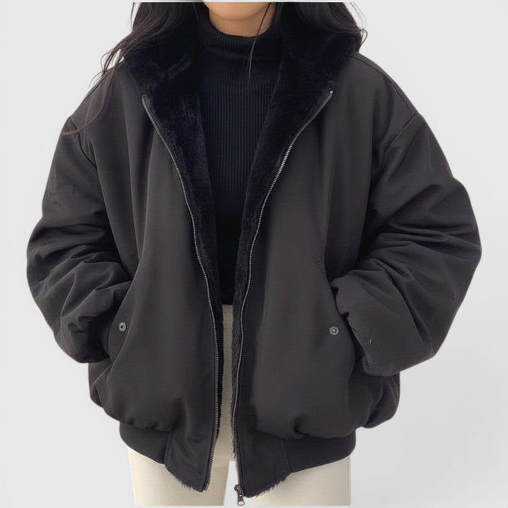 Amelia women's lightweight bomber jacket, casual outerwear for cozy everyday style, perfect for spring/fall.
