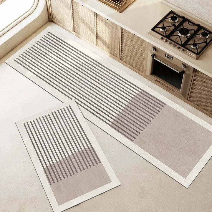 Anti-fatigue cushioned kitchen mat with non-slip backing for ultimate comfort and safety.
