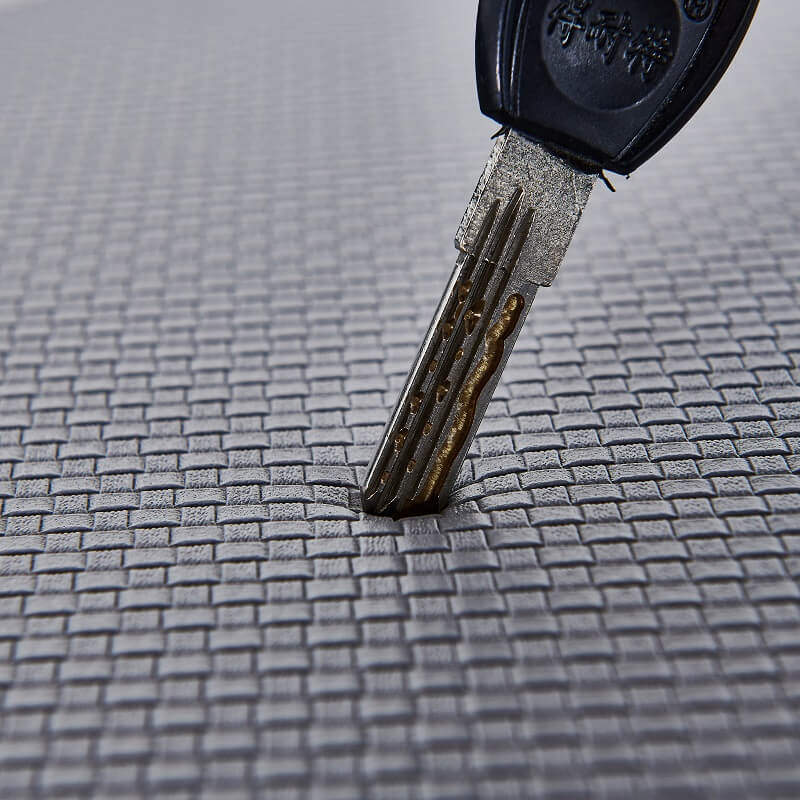 Durable waterproof kitchen mat. PVC floor protection rug with anti-slip, cushioned, and stain-resistant features.