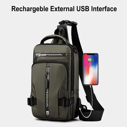 Spacious laptop backpack designed for travel, with multiple compartments and a dedicated USB charging port.