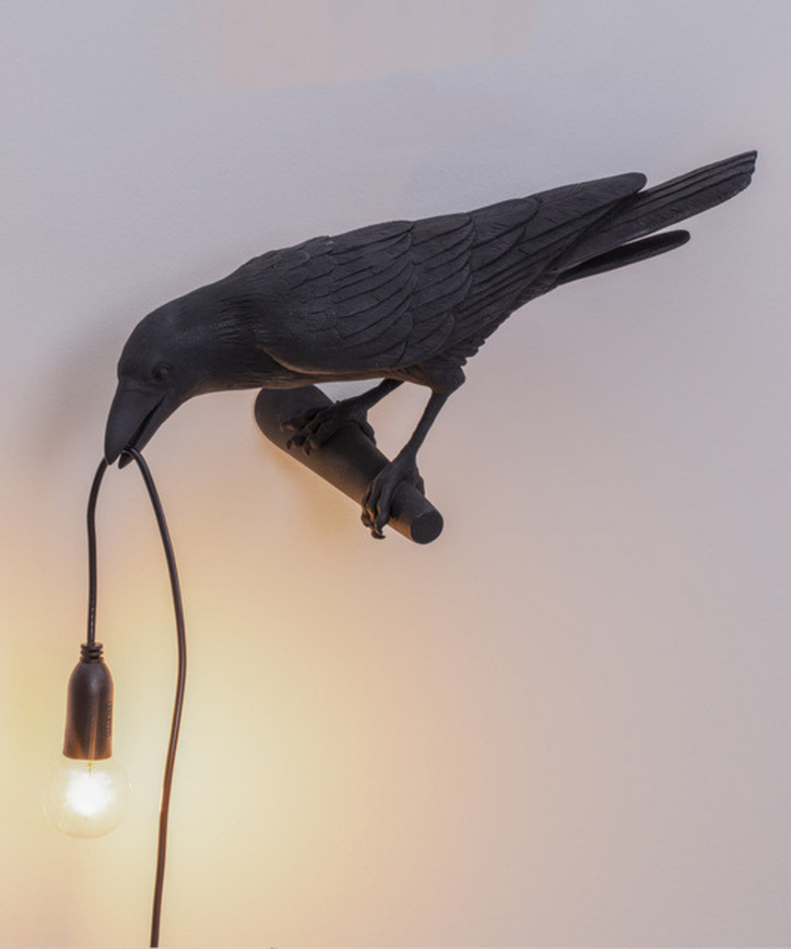 Unique crow table lamp, providing artistic lighting and a distinctive bird-themed accent for any room.