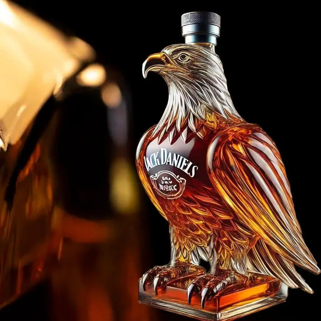 Exclusive eagle decor whiskey decanter, an ideal gift for him and stylish barware.