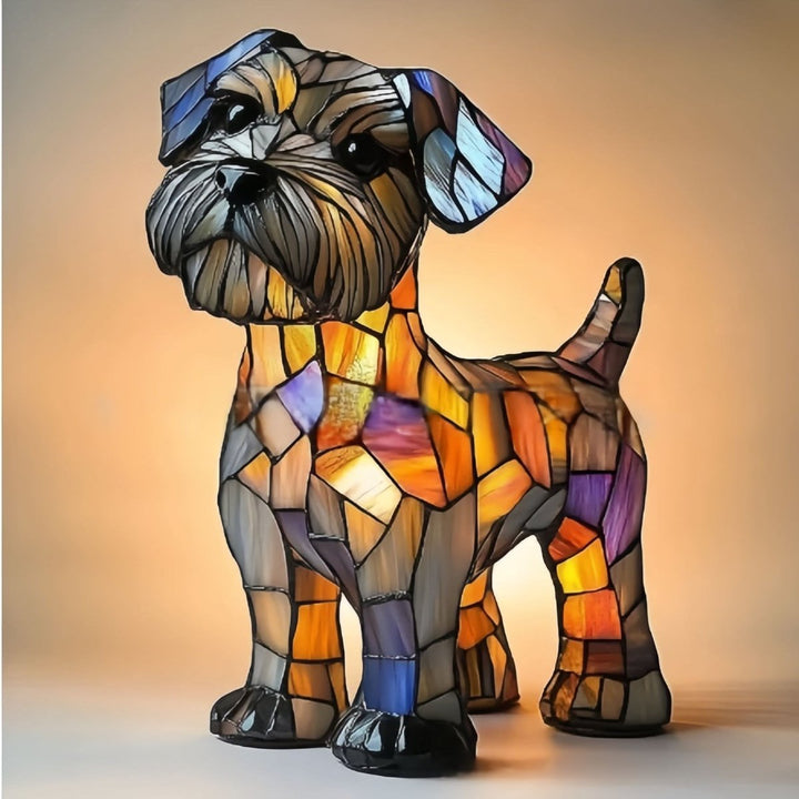 Stylish mosaic dog accent lamp. Perfect decorative table light for modern home decor & animal lovers.